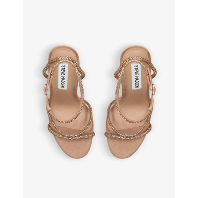 Steve Madden Bryanna Rhinestone-embellished Suede Sandals In Pink