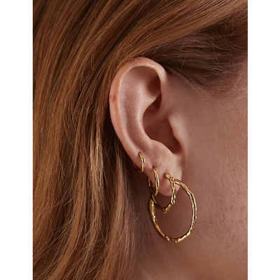 Monica Vinader Womens Gold Muse 18ct Recycled Yellow Gold Vermeil Sterling Silver Hoop Earrings In Gold