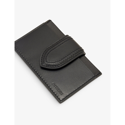 Shop Jacquemus Black Le Porte Leather Card Holder