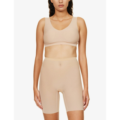 Wolford Tulle Control Shorts In Brown