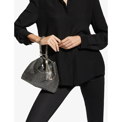 Shop Jimmy Choo Womens Black Callie Crystal-embellished Leather Clutch Bag 1size