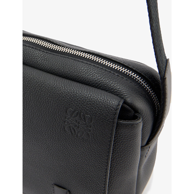 Loewe Mens Military Extra-small Leather Cross-body Bag Black In Black