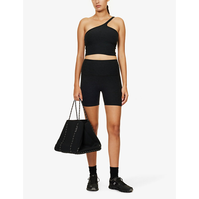 Beyond Yoga Spacedye In The Mix High-waist Biker Shorts In Darkest Night