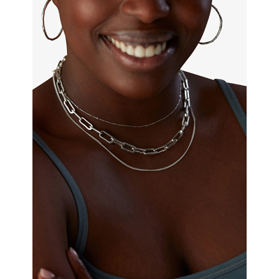 Monica Vinader Womens Silver Twist Recycled Sterling-silver Necklace In Silver