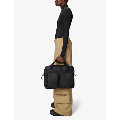 Rains 01 Black Texel Tech Shell Top-handle Bag In 01 Black