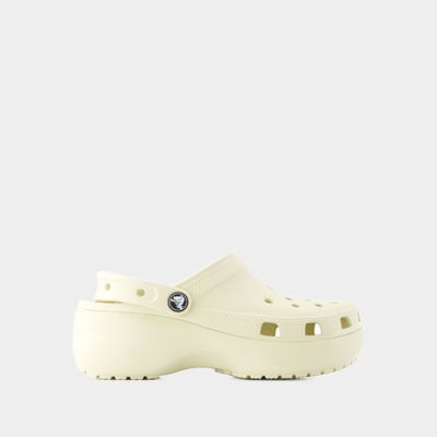 Crocs Classic Platform Lined Sabots Femmes Bone 36 In Grey