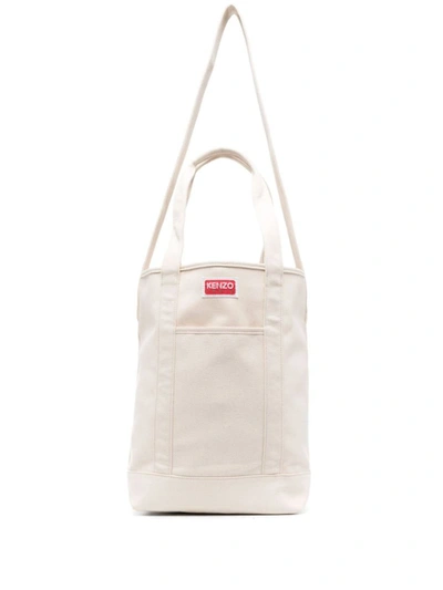 Shop Kenzo Cotton Tote Bag In White