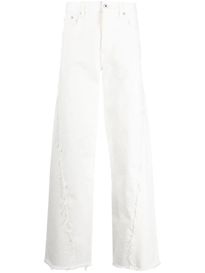 Shop Lanvin Baggy Denim Jeans In White
