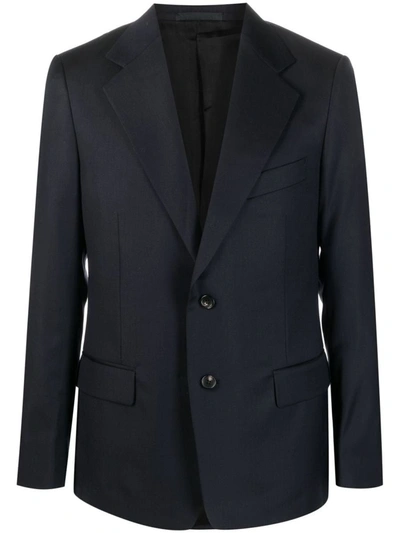 Shop Lanvin Single-breasted Wool Jacket In Blue