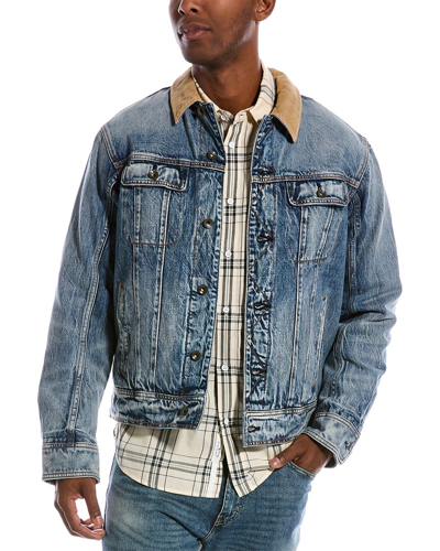 Shop Rag & Bone Eli Lined Trucker Jacket In Blue