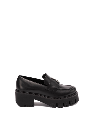Shop Patrizia Pepe Loafers In Black  