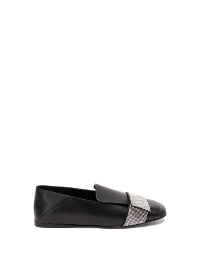 Shop Sergio Rossi `sr1 Paris` Leather Loafers In Black  