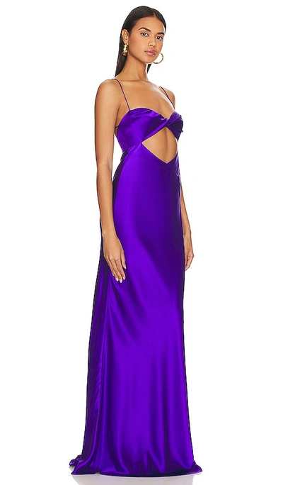 Shop The Sei Twist Bandeau Cut Out Gown In Violet