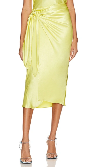 Shop Rails Adrienne Wrap Skirt In Chartreuse