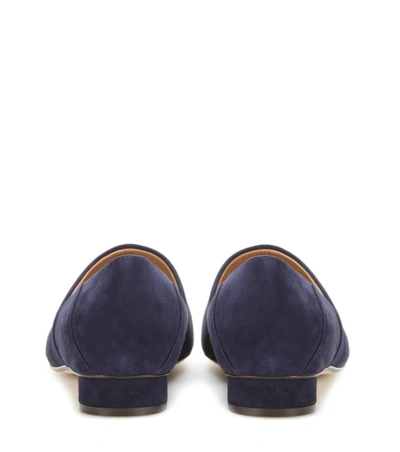 Shop The Row Noelle Suede Slippers In Blue