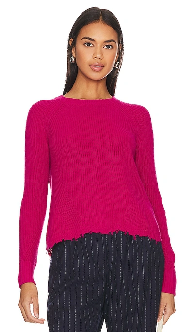 Shop Autumn Cashmere Distressed Scallop Sweater In Barbie