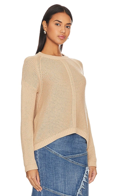 Shop Autumn Cashmere Open Stitch Crew Neck In Butterscotch