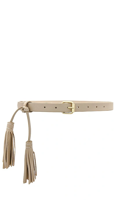 Shop Cleobella Tassel Leather Belt In Ivory