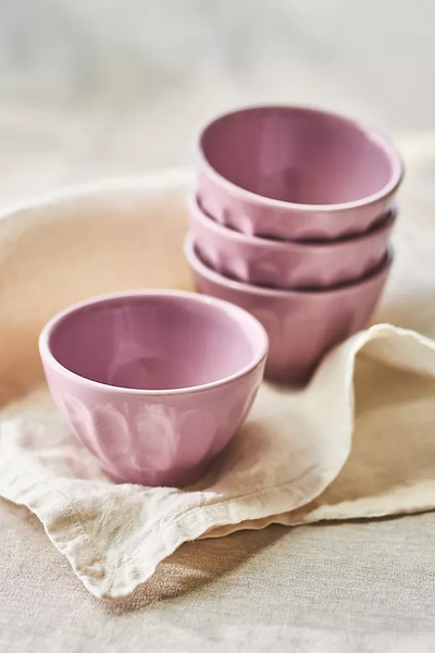 Shop Anthropologie Amelie Latte Mini Bowls, Set Of 4 In Purple