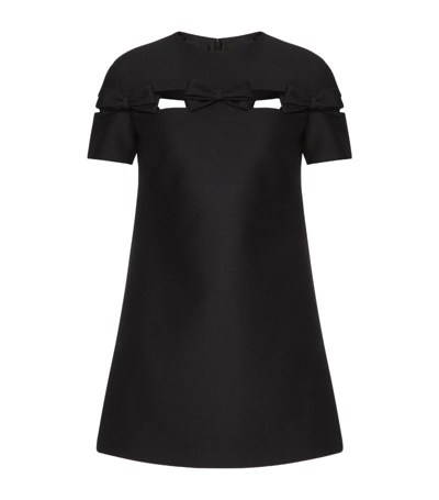 Shop Valentino Wool-silk Mini Dress In Black