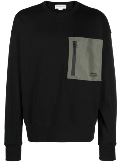 Shop Alexander Mcqueen Organic Cotton Sweatshirt In Black