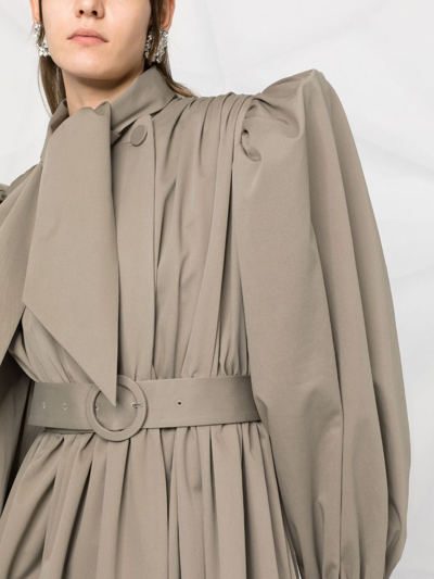 Shop Balenciaga Trench Coat-style Midi Dress In Neutrals