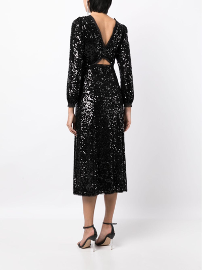 Needle & Thread Elara Sequin-embellished Midi Dress In Black