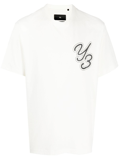 Shop Y-3 Logo-print Cotton T-shirt In White