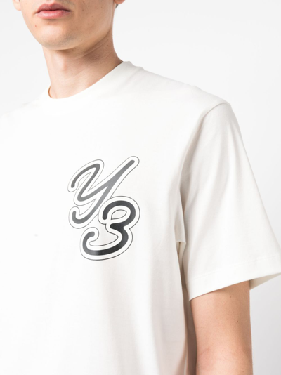 Shop Y-3 Logo-print Cotton T-shirt In White