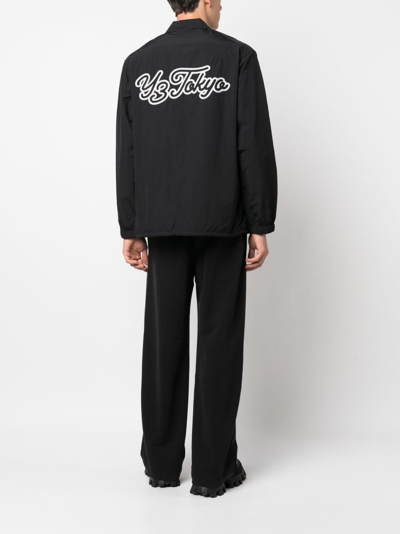 Y-3 Logo-embroidered Shirt Jacket In Black