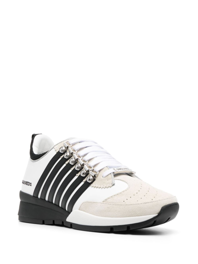 Dsquared2 Boxer Stripe-print Sneakers In White
