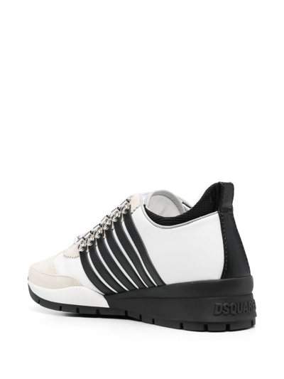 Shop Dsquared2 Boxer Stripe-print Sneakers In White