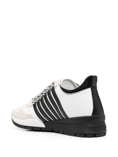 Dsquared2 Boxer Stripe-print Sneakers In White