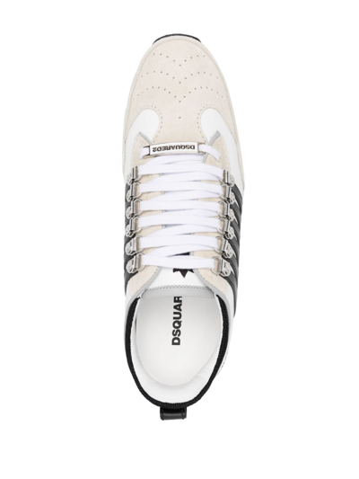 Dsquared2 Boxer Stripe-print Sneakers In White