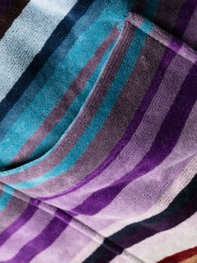 Shop Missoni Jazz Multi-way Stripe-pattern Bathrobe In Blue