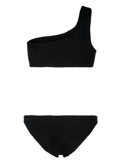 Shop Hunza G Nancy Seersucker-texture Bikini In Black