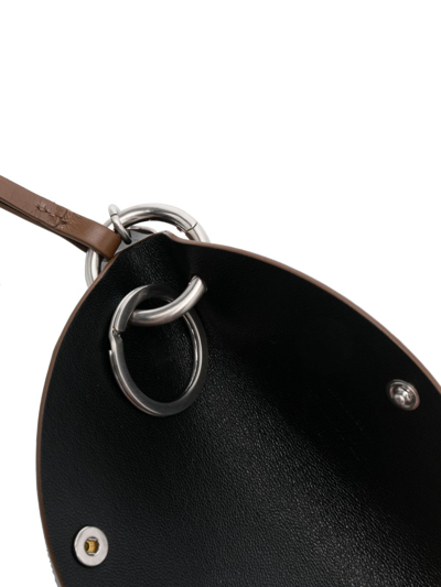 Shop Jil Sander Wrist-strap Leather Keyring In Brown