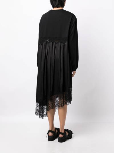 Shop Simone Rocha Lace-detail Asymmetric Dress In Black