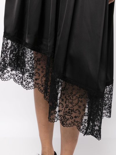 Shop Simone Rocha Lace-detail Asymmetric Dress In Black
