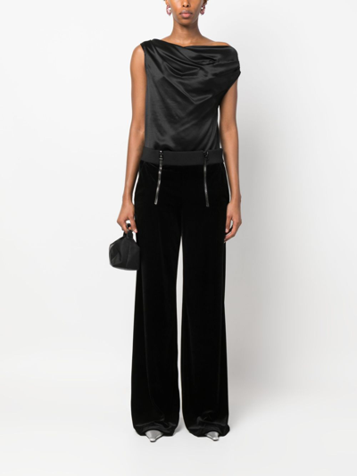 Tom Ford High-waisted Wide-leg Trousers In Black