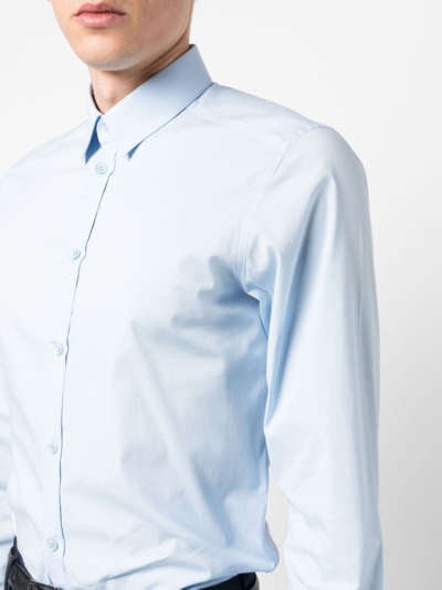 Shop Dolce & Gabbana Long-sleeved Buttoned Shirt In Blue