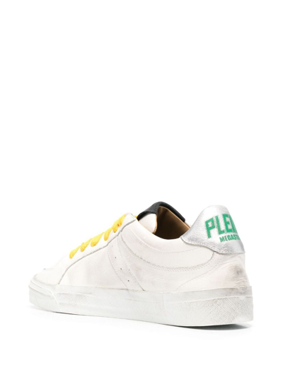 Philipp Plein Retrokickz Tm Leather Sneakers In White