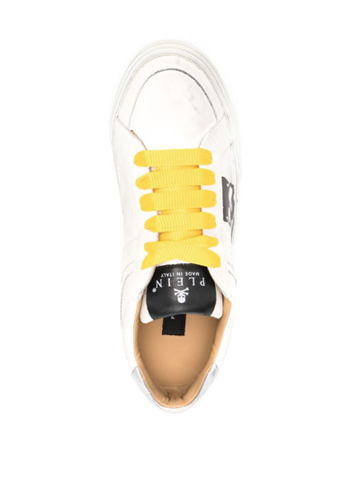 Philipp Plein Retrokickz Tm Leather Sneakers In White