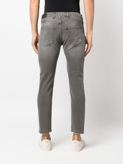 Shop Eleventy Low-rise Straight-leg Jeans In Grey