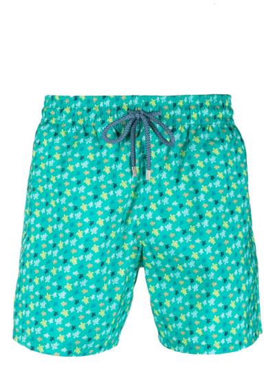 Shop Vilebrequin Graphic-print Swim Shorts In Green