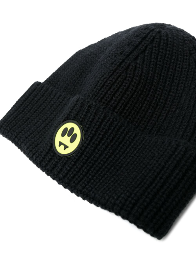 Barrow Logo-patch Purl-knit Beanie In Black
