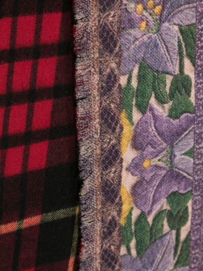 Shop Pierre-louis Mascia Floral-embroidery Wool Scarf In Purple