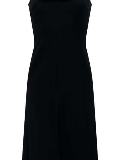 Shop Giambattista Valli Tulle-detail Crepe Midi Dress In Black