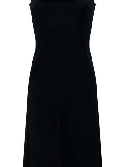 Giambattista Valli A-line Midi Dress With Mesh Inset Detail In Black
