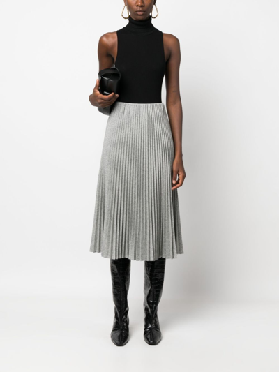 Shop Ermanno Scervino Fully-pleated A-line Skirt In Grey